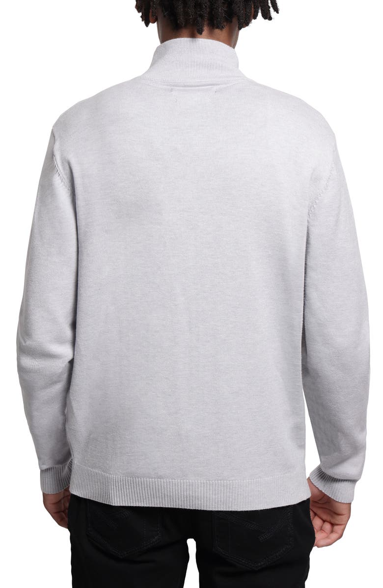 XRAY Mock Neck Full Zip Sweater, Alternate, color, Light Heather Grey