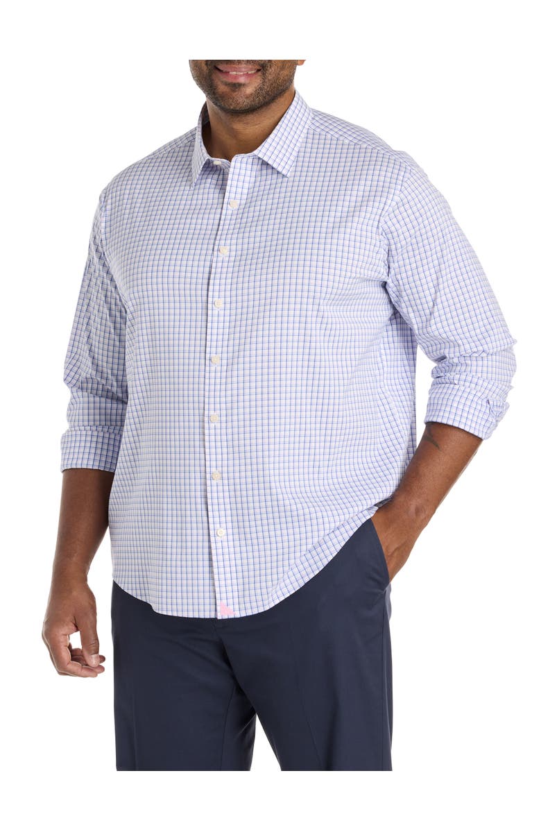 Untuckit Fit by Dxl Big & Tall Orsini Performance Sport Shirt, Main, color, Blue