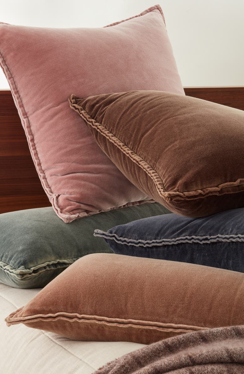 Nordstrom Velveteen Bolster Pillow, Alternate, color, Green Balsam