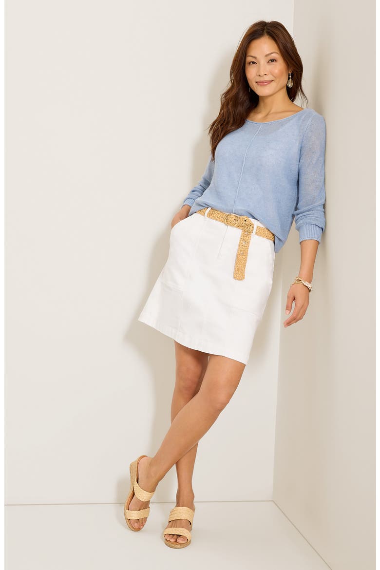 Ella Cotton Blend Field Skirt, Alternate, color, SUGAR WASH