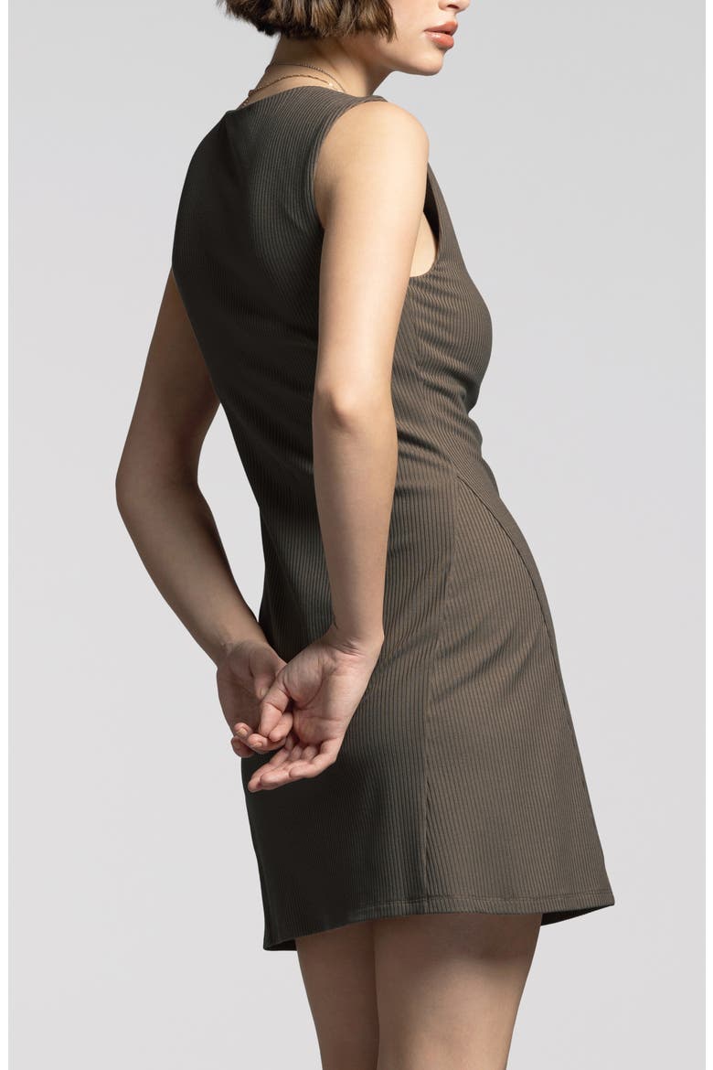 Angelica Sleeveless Rib Minidress, Alternate, color, BLACK BROWN