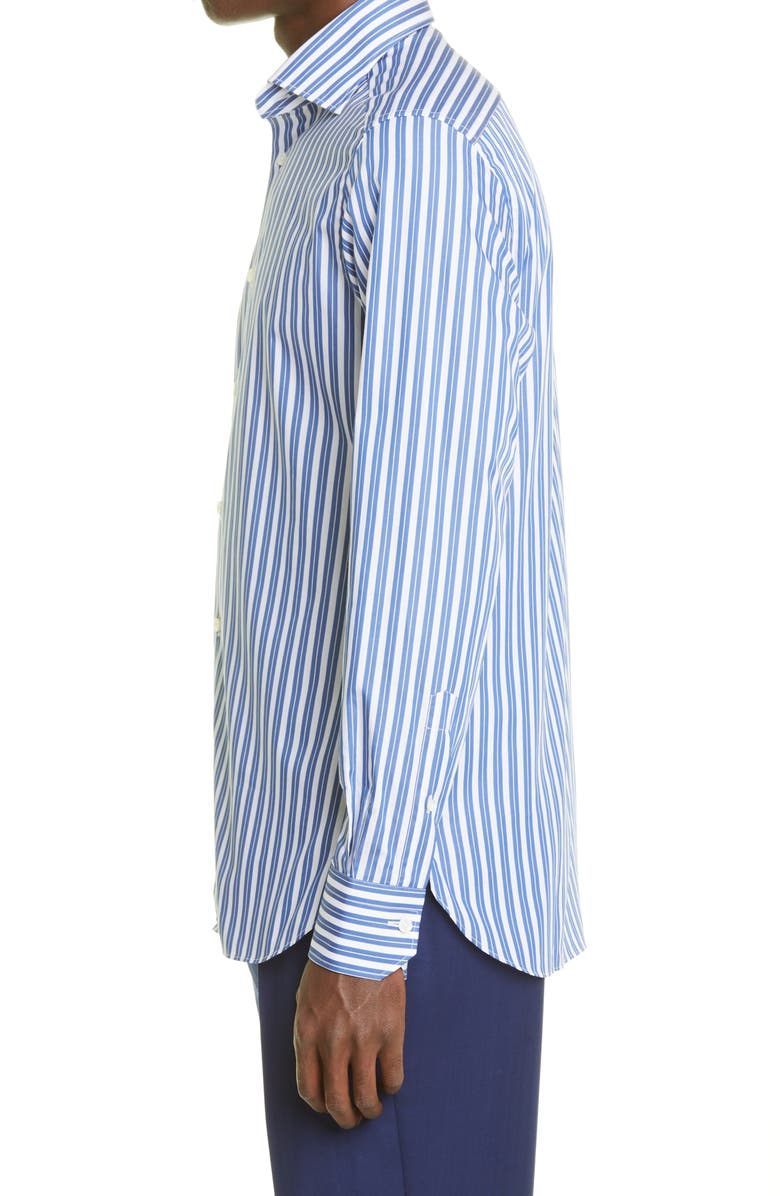 ZEGNA Milano Stripe Button-Up Shirt, Alternate, color, 