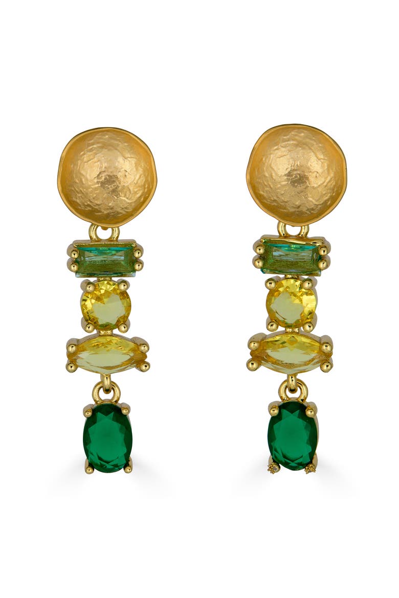 and Gemstone Drop Earrings, Main, color, Gold