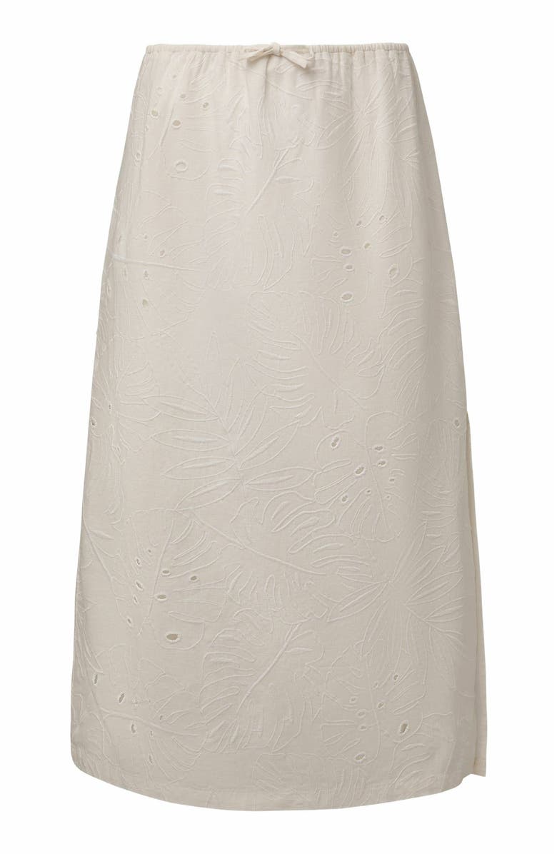 Onia Air Linen Midi Skirt, Alternate, color, White