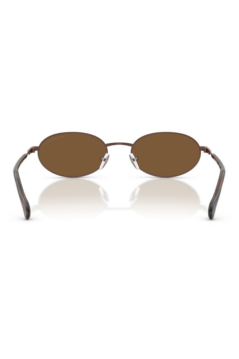 54mm Oval Sunglasses, Alternate, color, MATTE BRONZE / BROWN