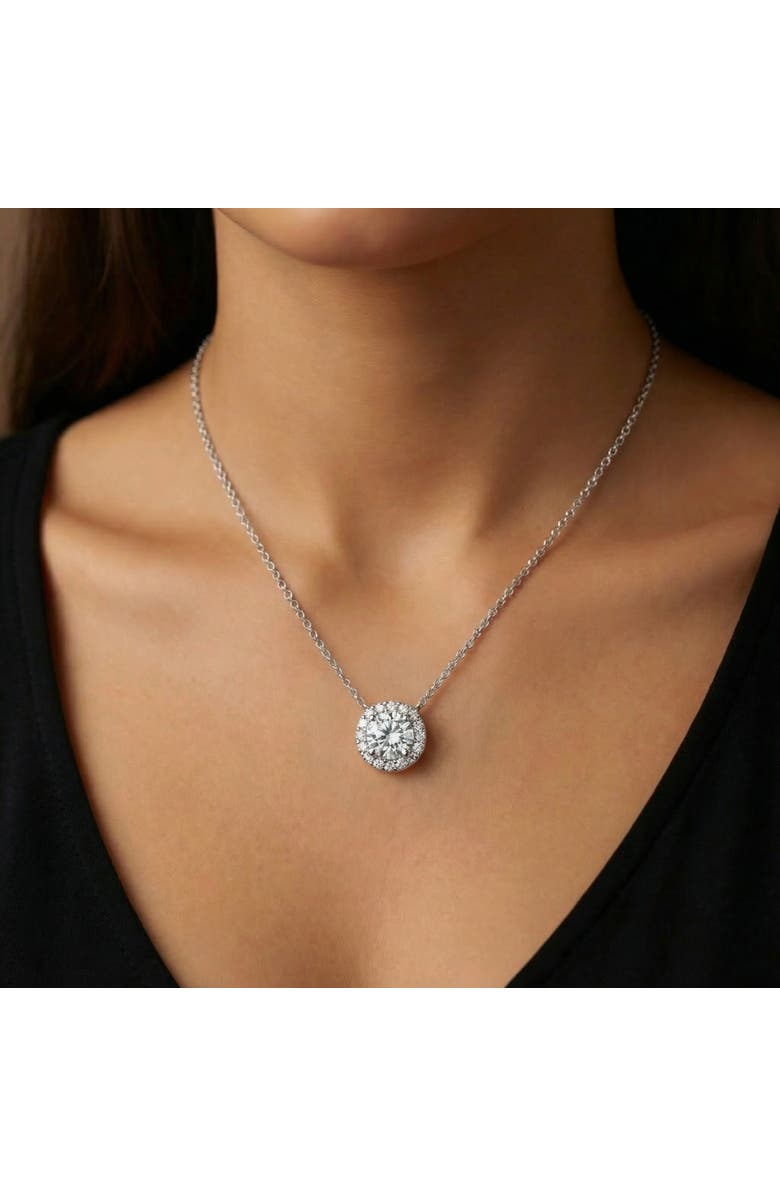 Bliss Diamond Certified 3 1/2Ct Halo Diamond Pendant Lab Grown 14k Gold Women's Necklace, Alternate, color, Yellow Gold