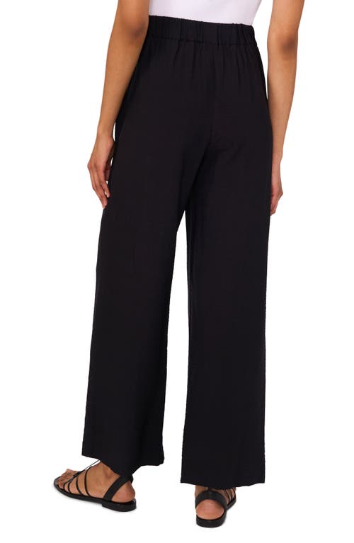 Shop Vince Camuto Lattice Inset High Waist Wide Leg Pants In Rich Black