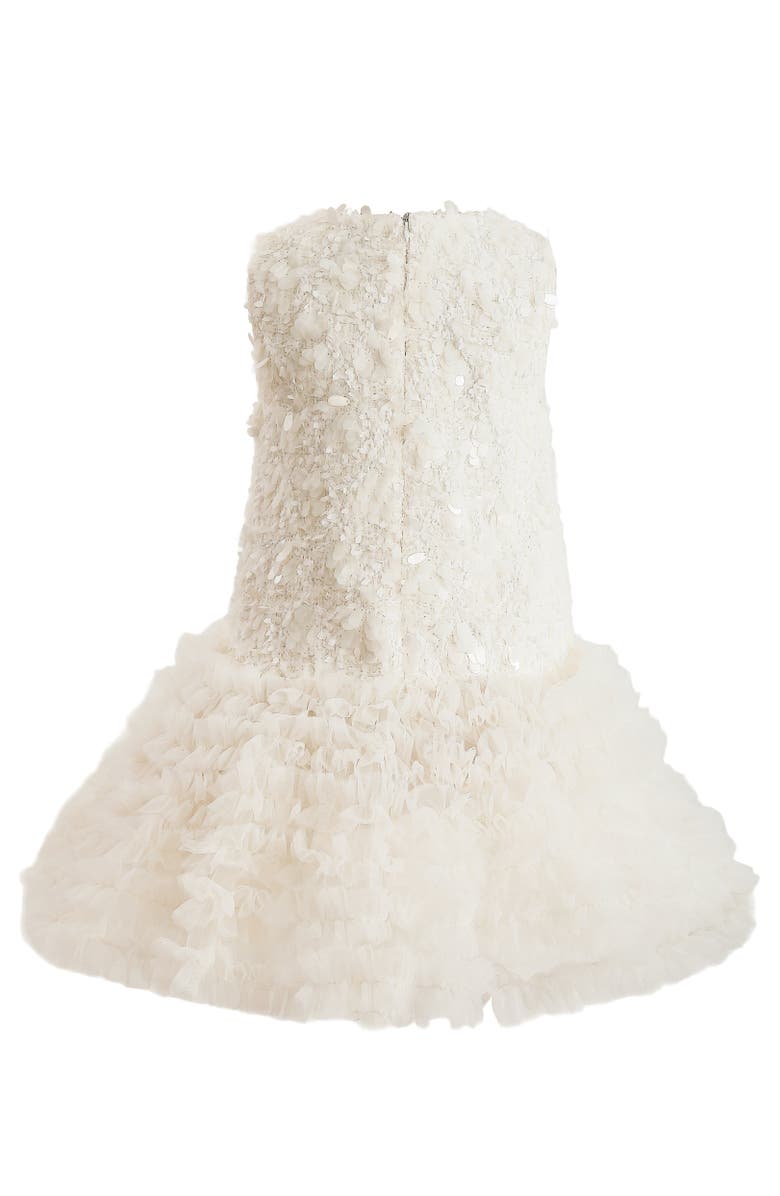 Tulleen Whispered Petal Mini Dress, Alternate, color, Cream