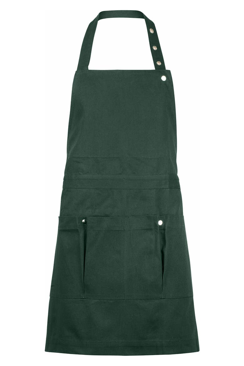 x The Organic Company Canvas Apron, Main, color, DARK GREEN