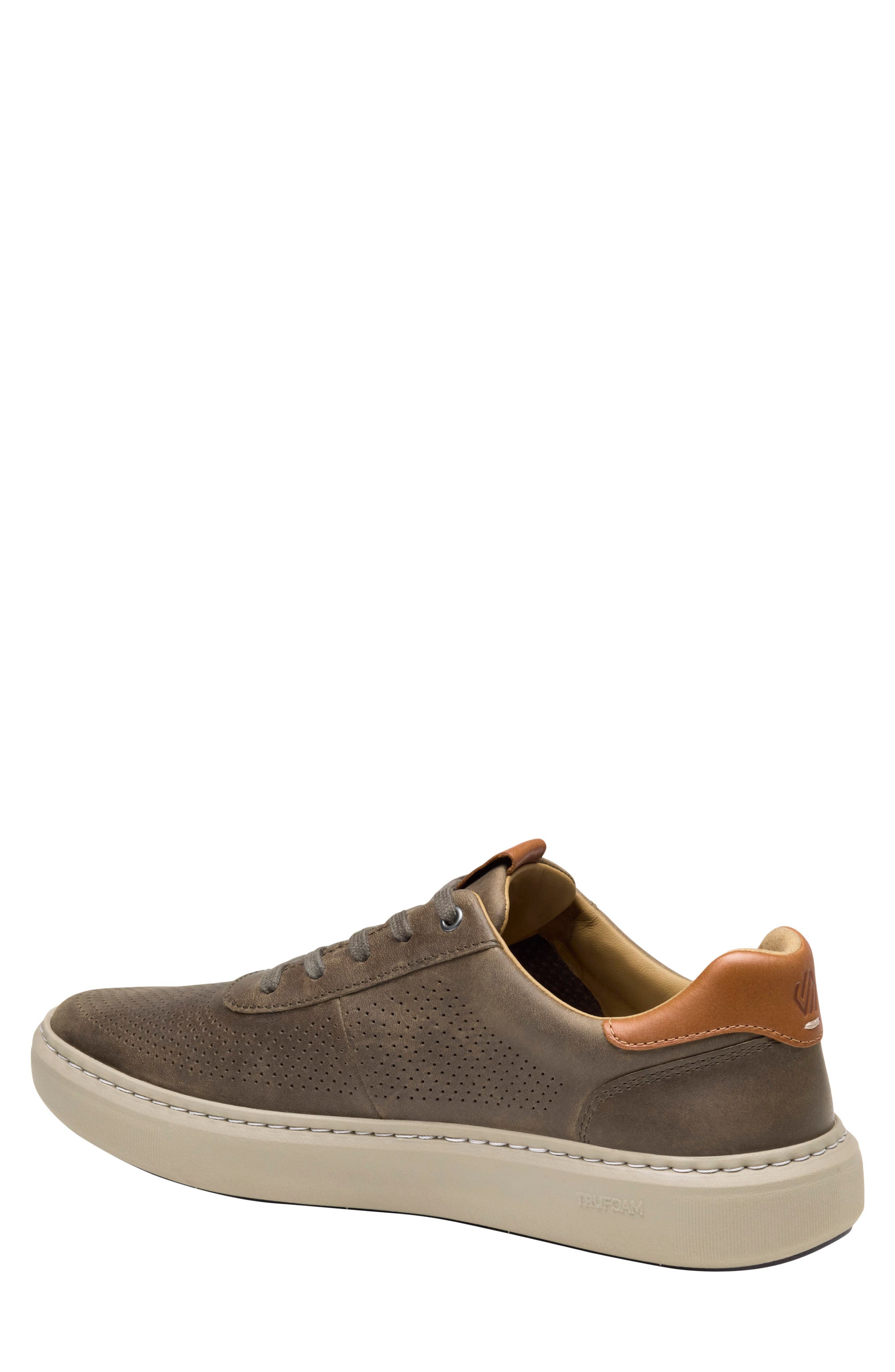 Anders Perforated Leather Sneaker, Alternate, color, DARK TAUPE OILED FULL GRAIN