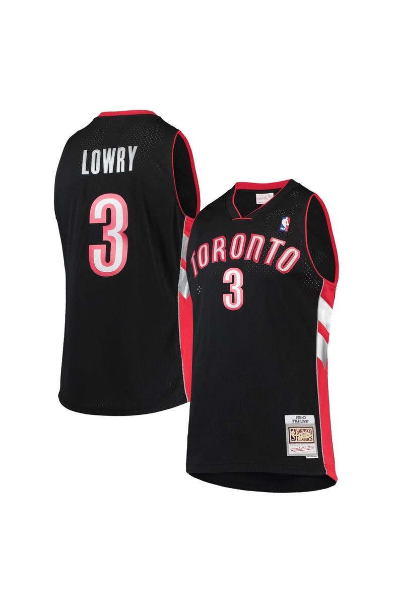 Mitchell & Ness Men's Mitchell & Ness Kyle Lowry Black Toronto Raptors 2001/02 Hardwood Classics Swingman Jersey, Main, color, 