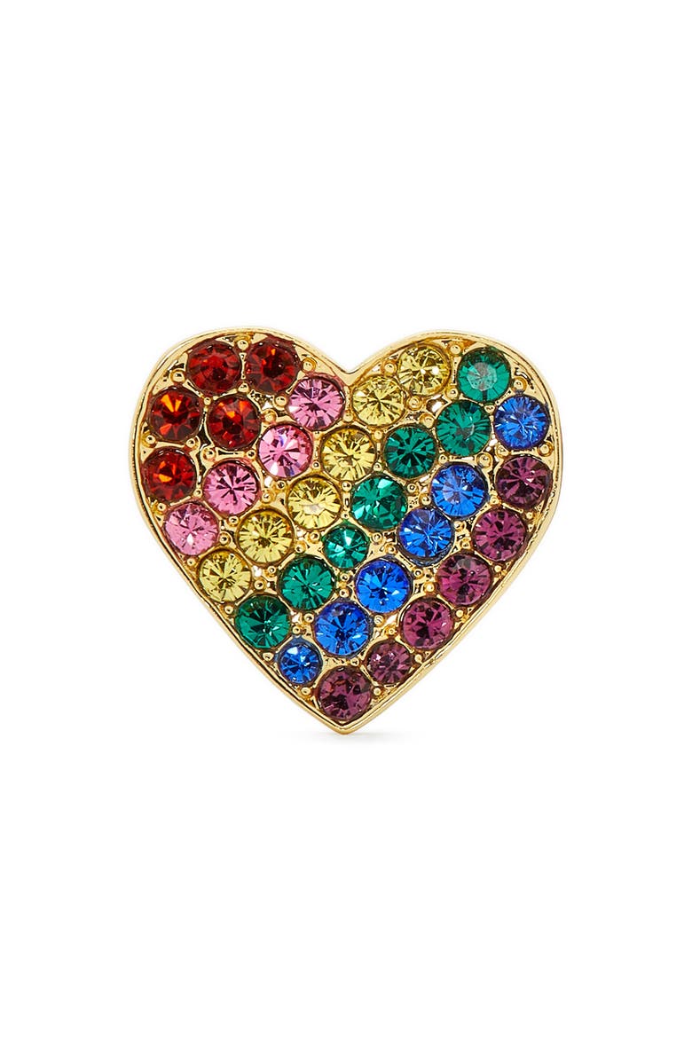 Kate Spade New York cubic zirconia heart stud earrings, Alternate, color,