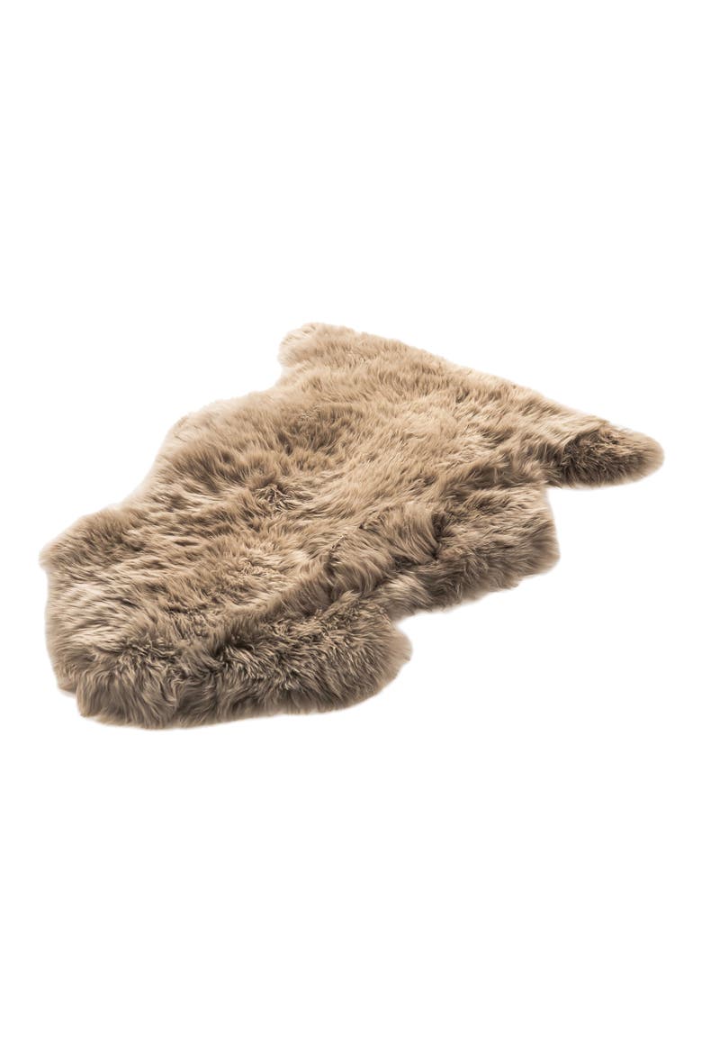 Milan Genuine Sheepskin Shearling Throw 24" x 36" - Vole, Alternate, color, VOLE