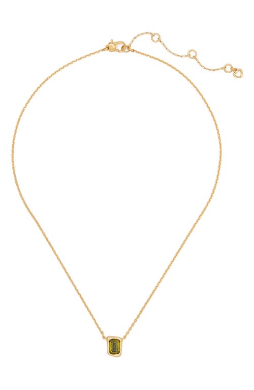 Kate Spade New York Molten Glass Pendant Necklace, 16-19 In Green/gold