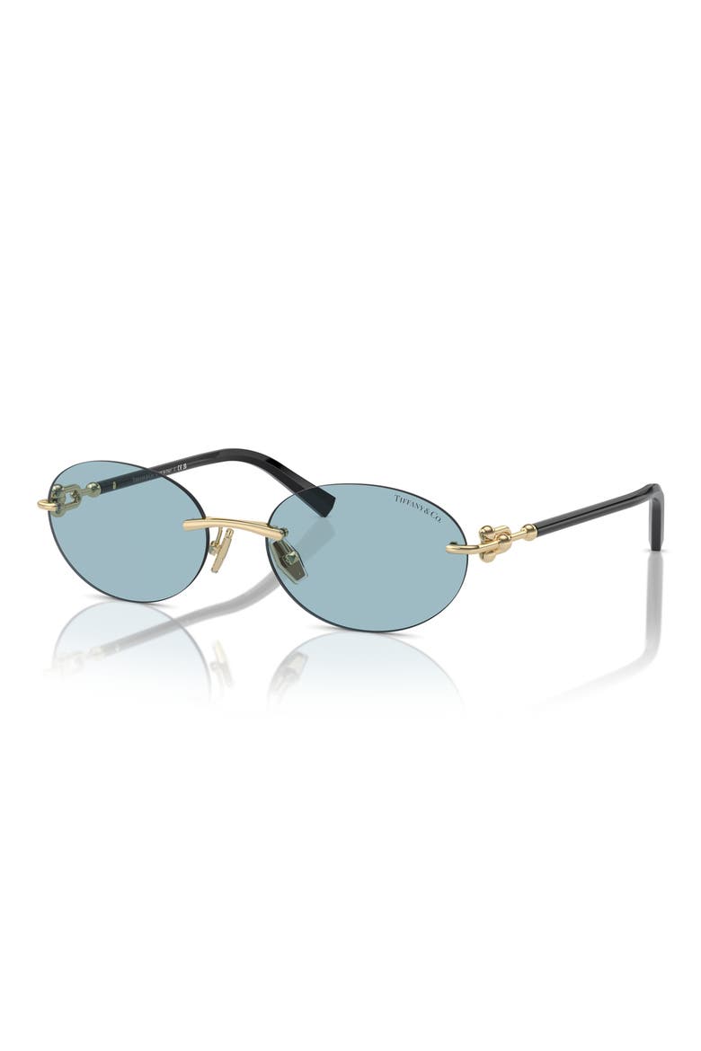 56mm Oval Sunglasses, Alternate, color, PALE GOLD