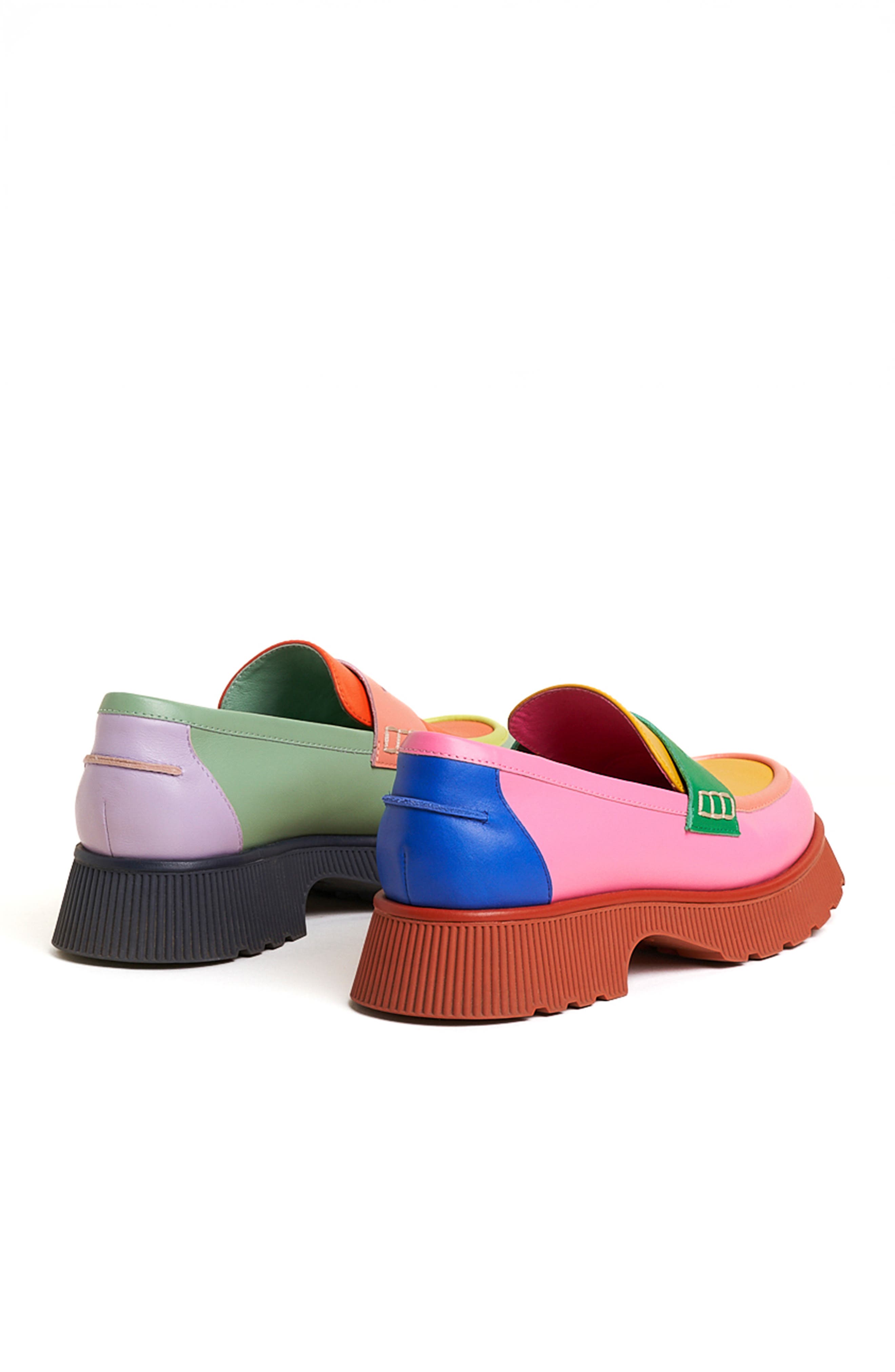 Charlotte Stone Adam Mismatched Lug Sole Penny Loafer, Alternate, color, Solimar