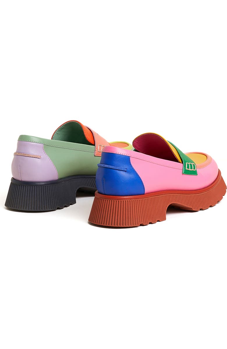 Charlotte Stone Adam Mismatched Lug Sole Penny Loafer, Alternate, color, Solimar