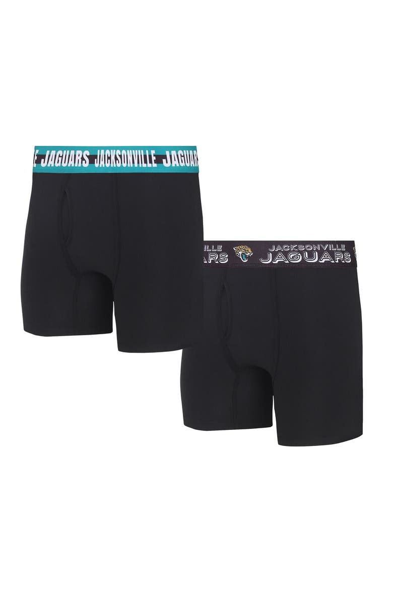 Men's Concepts Sport Jacksonville Jaguars Gauge Knit Boxer Brief Two-Pack, Main, color, Black