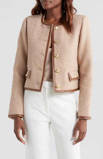 L'AGENCE Zaya Faux Leather Trim Jacket