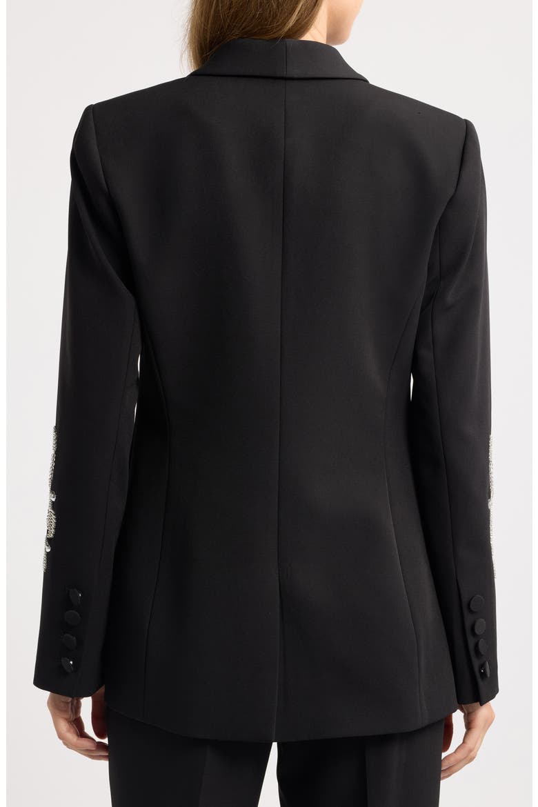 Crystal & Sequin Floral Blazer, Alternate, color, BLACK