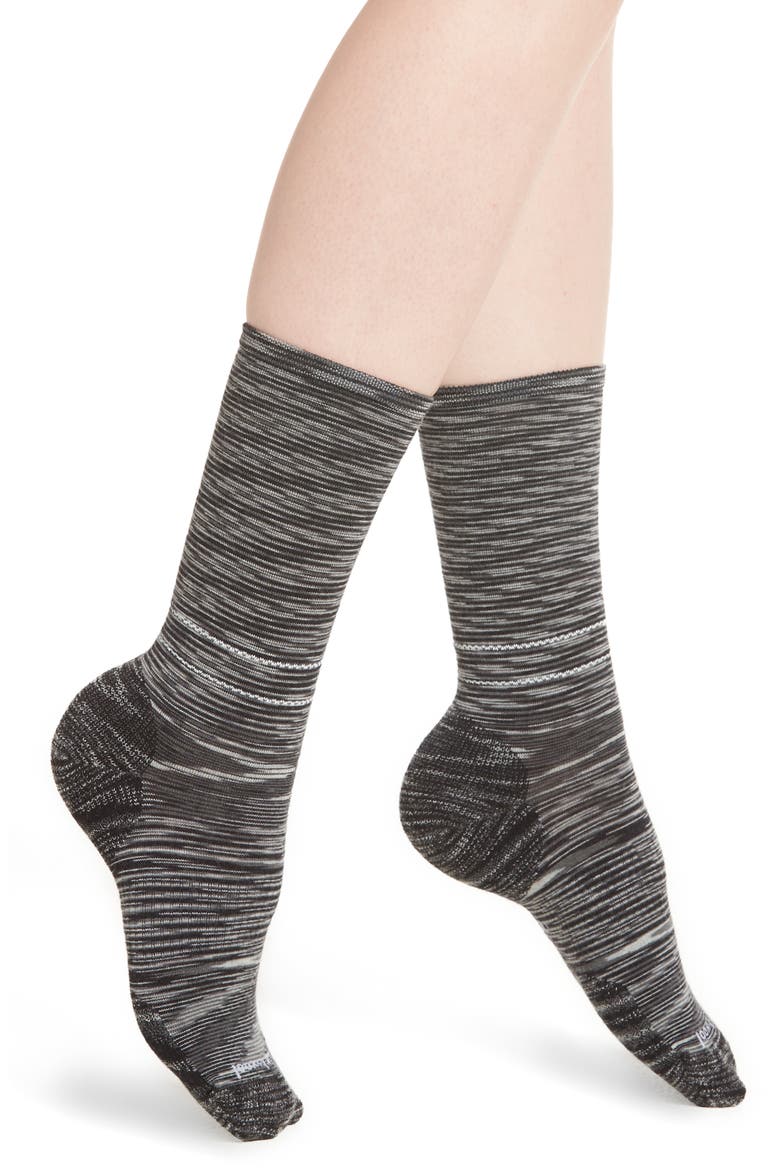 Rayleigh Crew Socks, Main, color, BLACK SPACE DYE