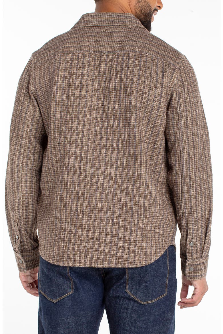 Stripe Cotton & Linen Overshirt, Alternate, color, PINE BARK