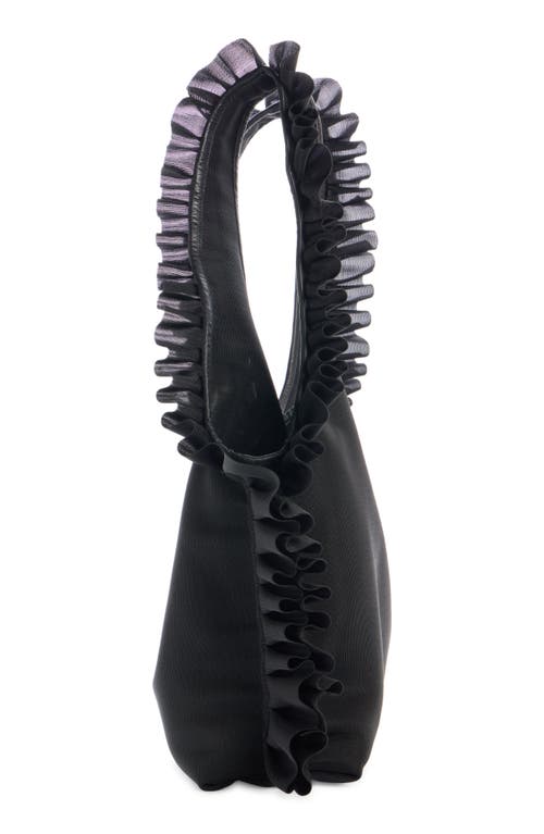 Shop Dries Van Noten Ruffle Detail Tote In Black