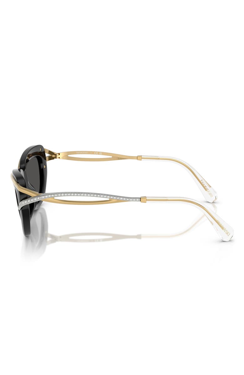 Swarovski 52mm Pillow Sunglasses, Alternate, color, Black