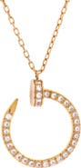 Pre-Owned Cartier Juste un Clou Pendant Necklace 18K Rose Gold and Pave Diamonds