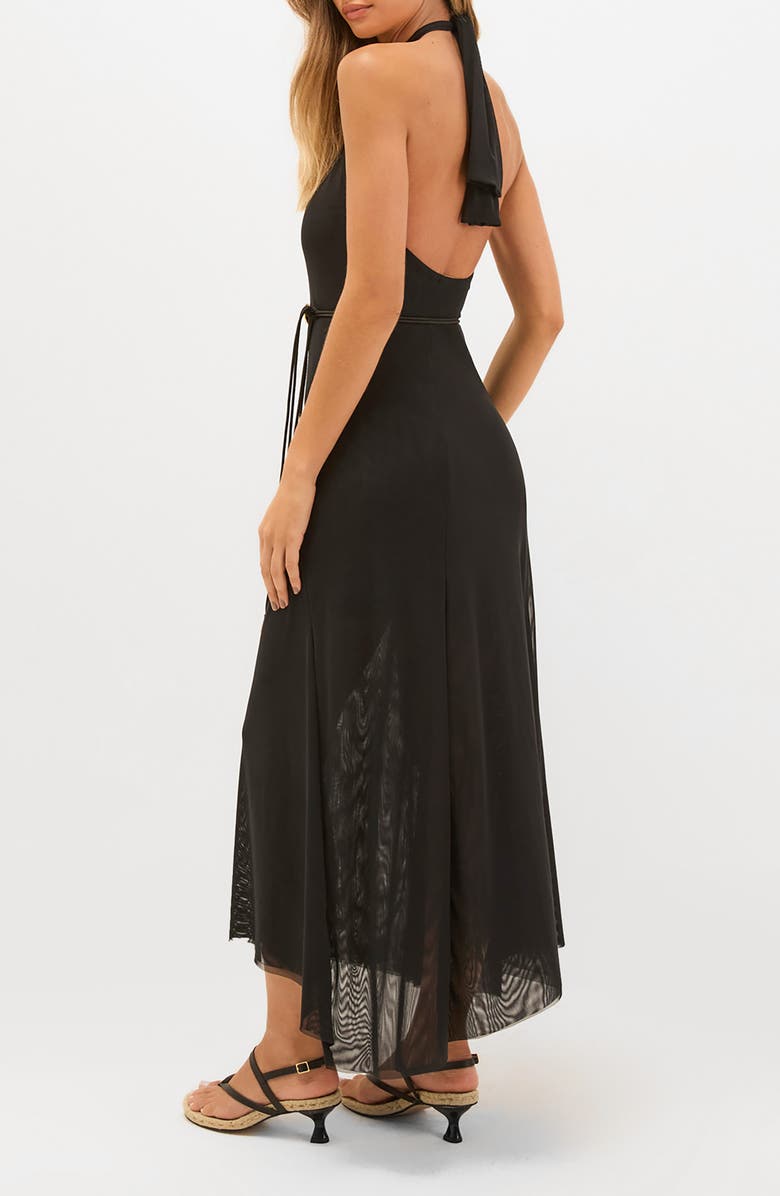 ViX Paula Hermanny Lelia Mesh Halter Dress, Alternate, color, Black