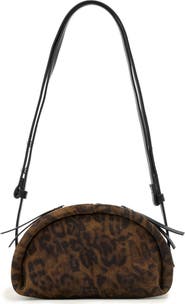 AllSaints Rosalie Leopard Print Calf Hair Crossbody Bag