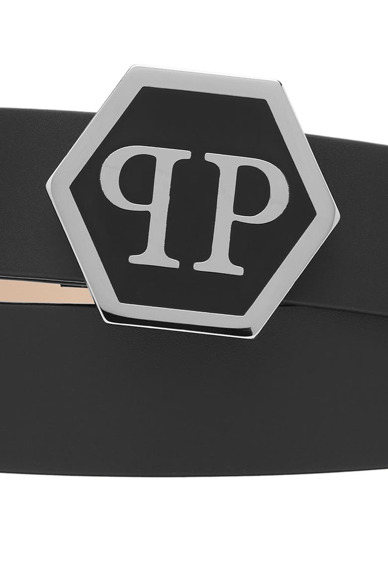 Belt Hexagon Luxe Women, Alternate, color, black/nickel