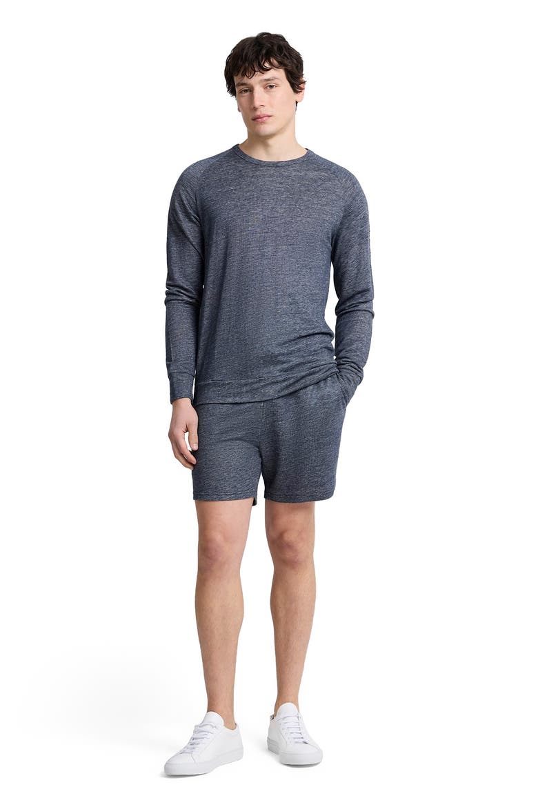 Linen Terry Shorts 6", Main, color, Washed Navy