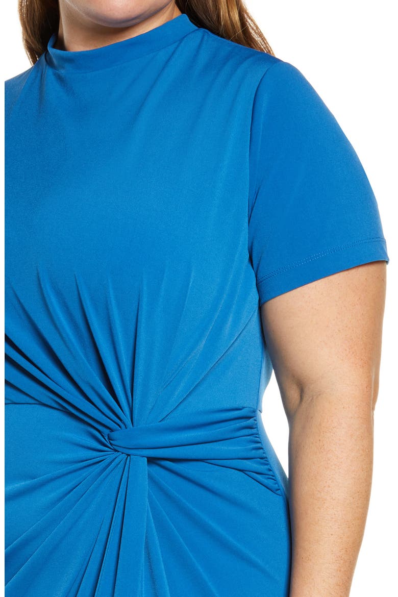 Drape Short Sleeve Dress, Alternate, color, CLASSIC BLUE