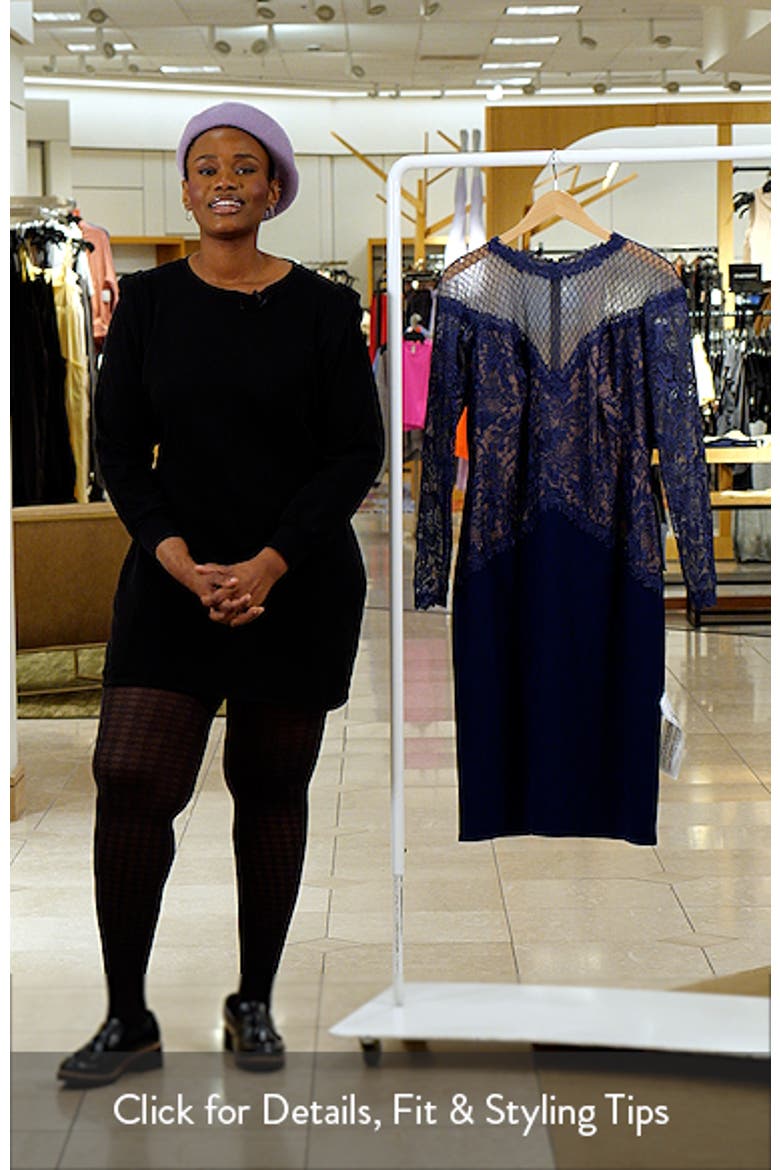 Embroidered Lace Long Sleeve Cocktail Dress video
