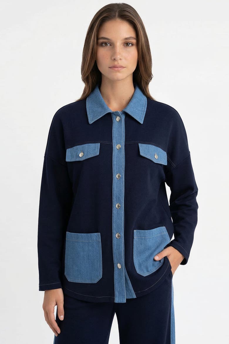Makena Long Sleeve Pocket Knit Jacket, Main, color, Navy Blue