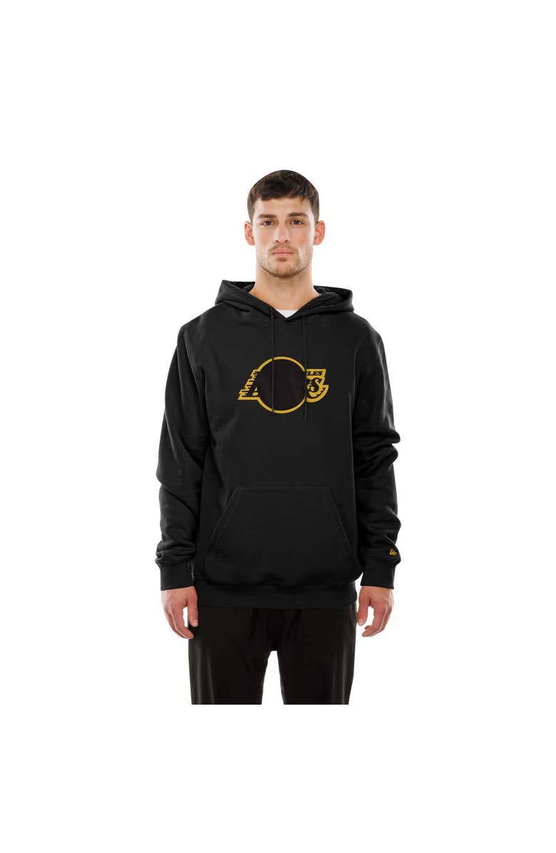 New Era Men's New Era Black Los Angeles Lakers Tonal Color Pop Premium Pullover Hoodie, Alternate, color,