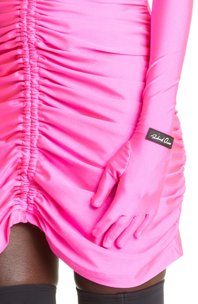 Richard Quinn Ruched Glove Sleeve Off the Shoulder Dress, Alternate, color, 