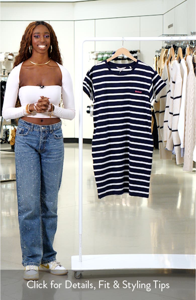 Otterburn Stripe Cotton T-Shirt Dress, sales video thumbnail