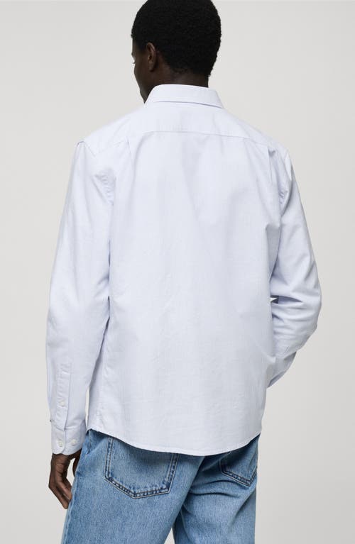 Mango Regular Fit Stripe Cotton Button-up Shirt In Blue