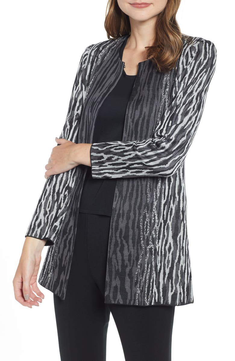 Ming Wang Animal Knit Jacket, Main, color,