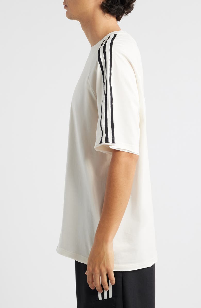 Y-3 Raw Edge 3-Stripes T-Shirt, Alternate, color, Beige