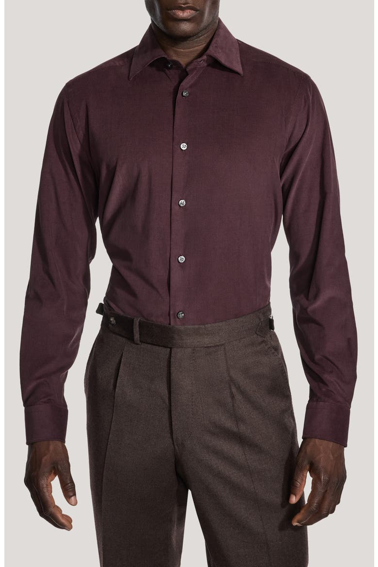 Microcord Sport Shirt, Main, color, BORDEAUX