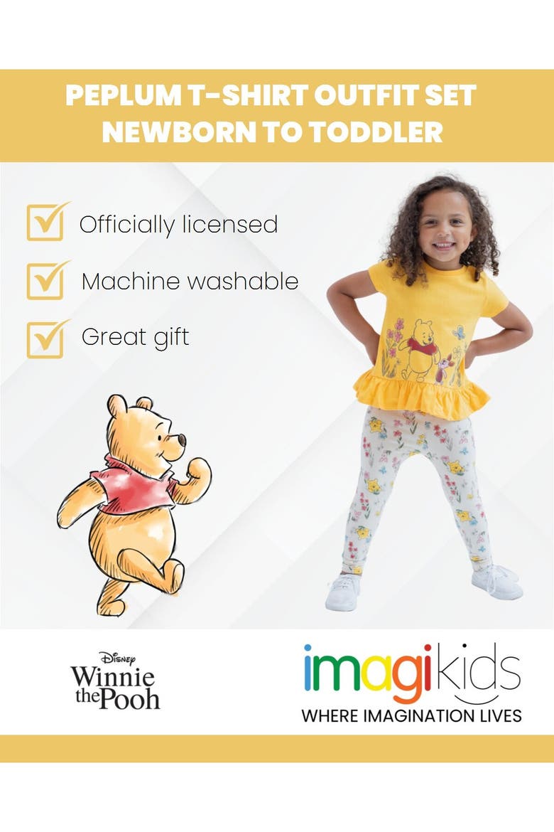 Winnie the Pooh 2-Piece T-Shirt and Leggings Set, Alternate, color, Yellow Pooh Piglet