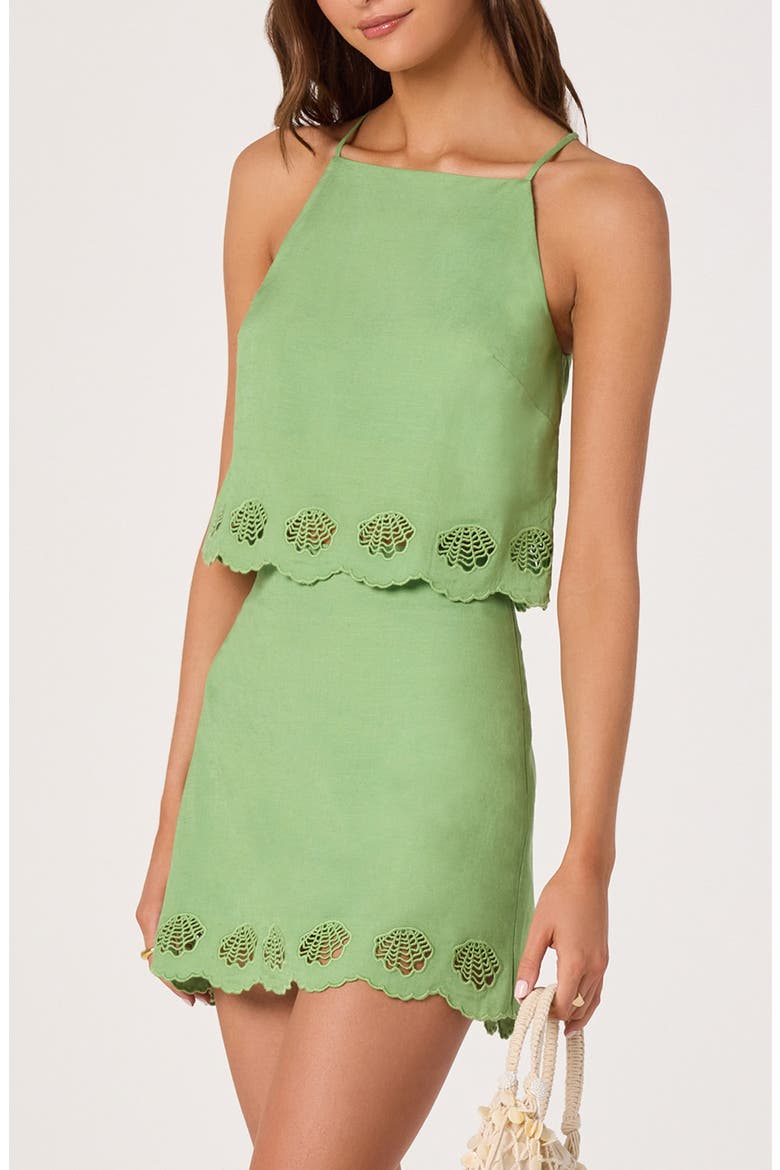 Taniya Crop Embroidered Top, Alternate, color, GREEN