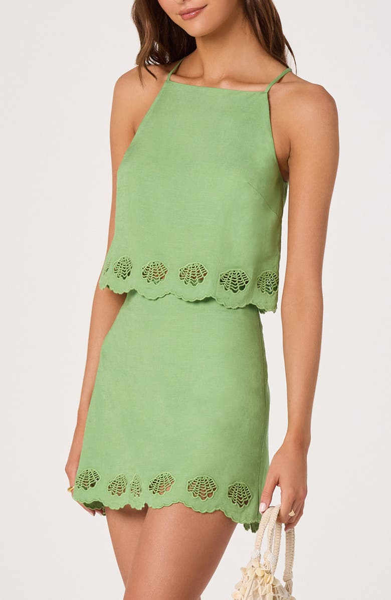 ASTR the Label Taniya Crop Embroidered Top, Alternate, color, Green