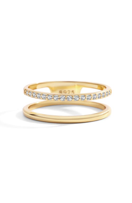 Mint & Lily Double Band Pave Ring in 18K Gold Over Sterling Silver at Nordstrom