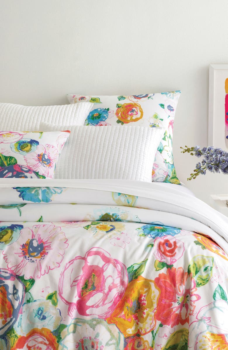 Pine Cone Hill Flower Shower Duvet Cover, Main, color,