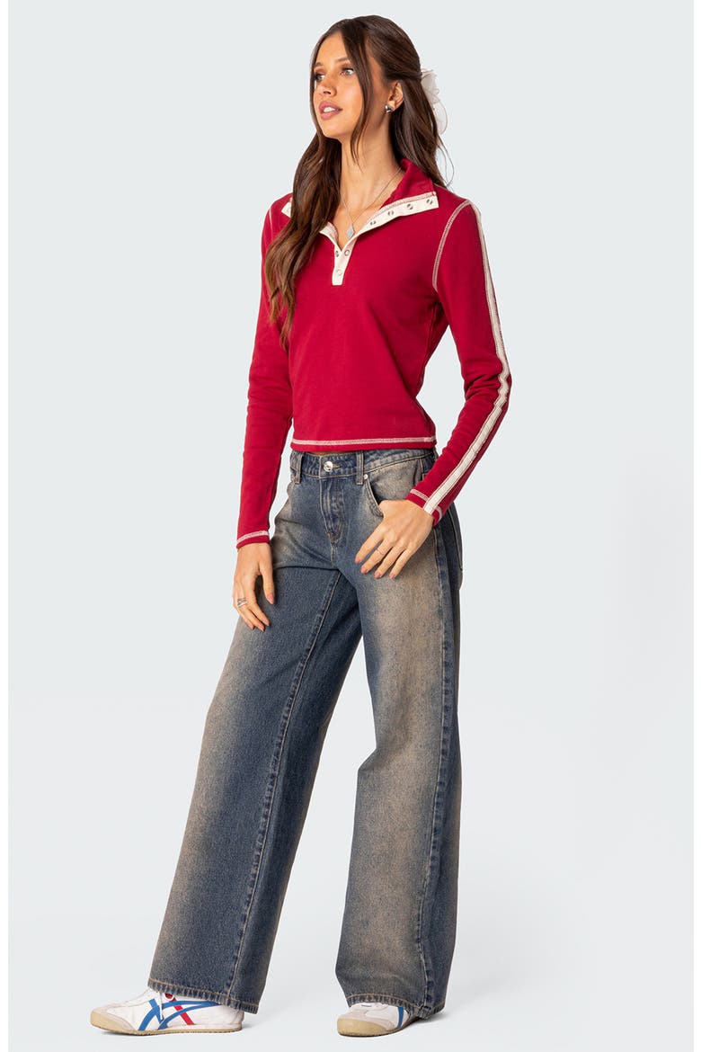 Raelynn Wide Leg Jeans, Alternate, color, BLUE/ BROWN-WASHED