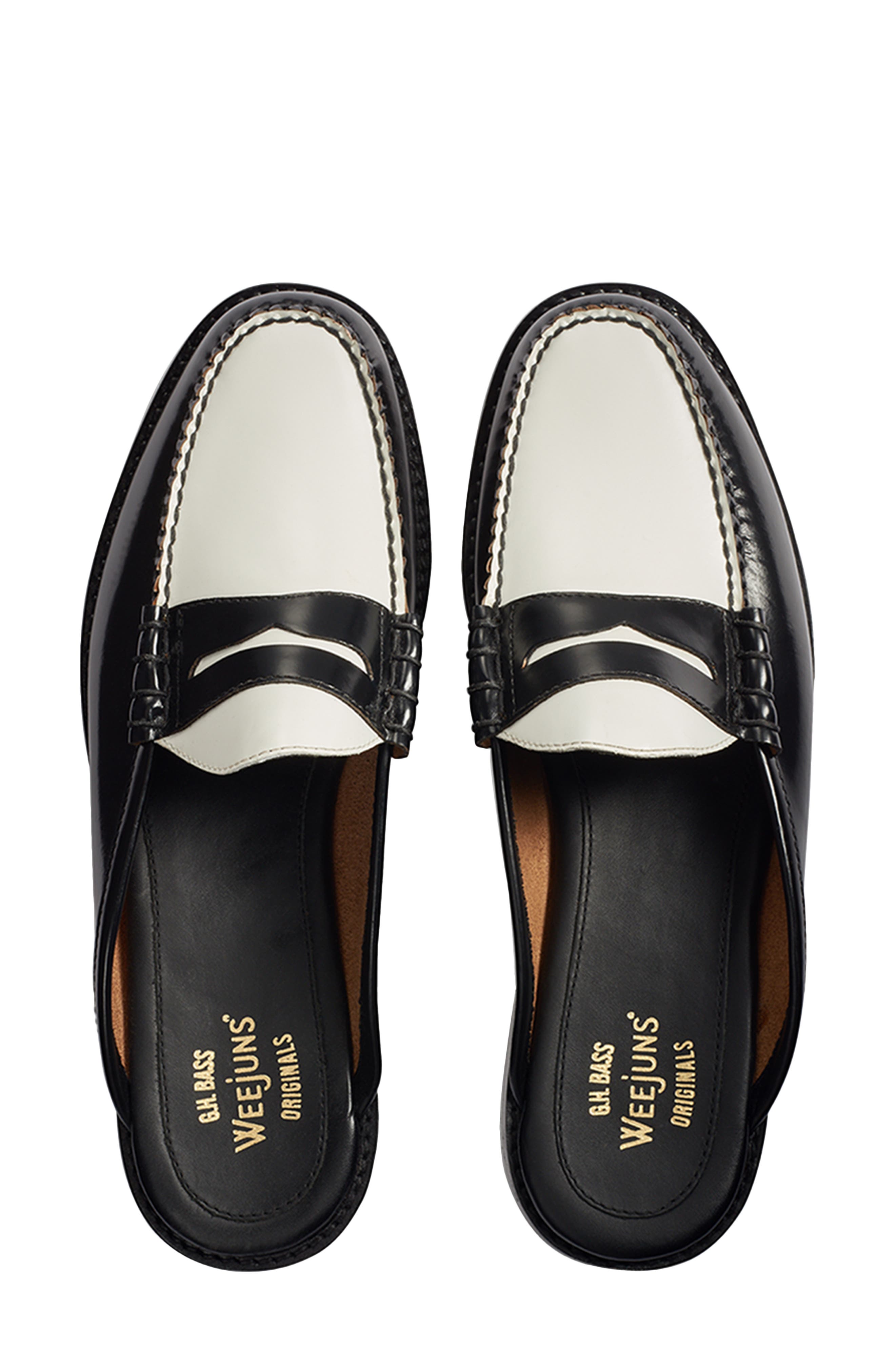G.H.BASS Winston Loafer Mule, Alternate, color, Black White